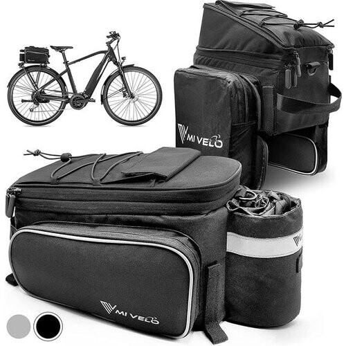 Tweedekans MIVELO - Fietstas voor bagagedrager - bagagedragertas fiets - uitbreidbaar tot 20 l - waterafstotend - 20 l zwart Tweedehands