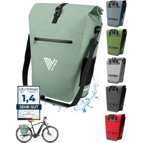 Tweedekans MIVELO Fietstas - Waterdicht - 25L - Met Laptopvak en Schouderriem - Mint Tweedehands