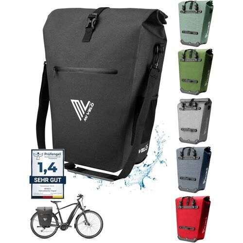 Tweedekans MIVELO Fietstas - Waterdicht - 25L - Met Laptopvak en Schouderriem - Zwart Tweedehands
