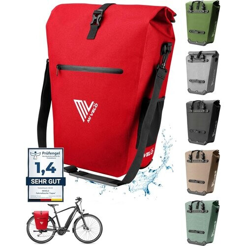 Tweedekans MIVELO Fietstas - Waterdicht - 25L - Met Laptopvak en Schouderriem - Rood Tweedehands