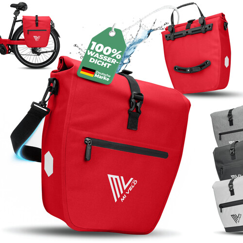 Tweedekans MIVELO Fietstas – Waterdicht & Incl. Schouderband – 20 liter – 50 x 31 x 14 cm – Rood Tweedehands