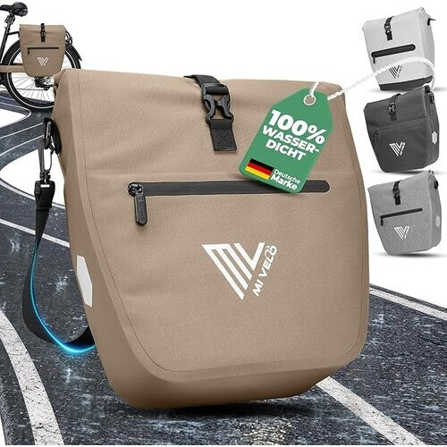Tweedekans MIVELO Fietstas – Waterdicht & Incl. Schouderriem – 20 liter – Sandbeige Tweedehands
