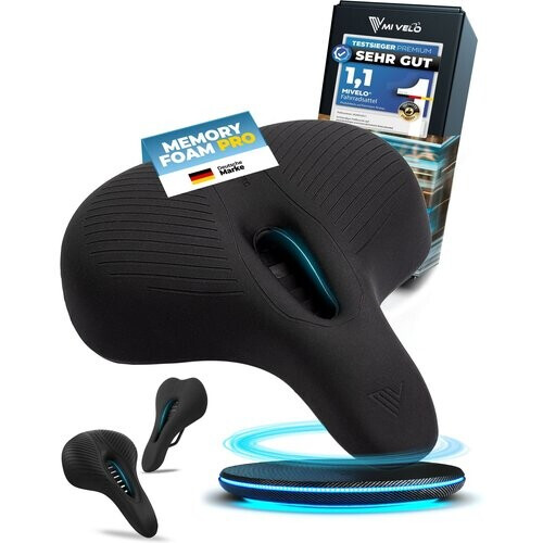 Tweedekans MIVELO - Comfort Pro Fietszadel - Traagschuim, Ergonomisch & 100% Waterdicht - Memory Foam - Zwart Tweedehands