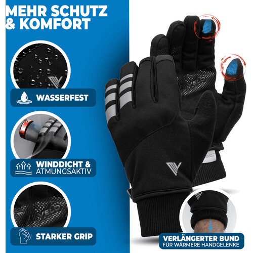 Tweedekans MIVELO THERMO-FIT Winterhandschoenen - Thermisch Fleece & 3M Thinsulate - Zwart - Unisex - XL Tweedehands