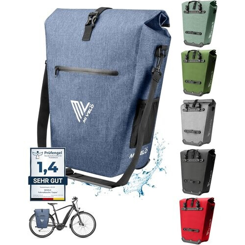 Tweedekans MIVELO Waterdichte Fietstas - 25L - Met Laptopvak en Schouderriem - Jeansblauw Tweedehands