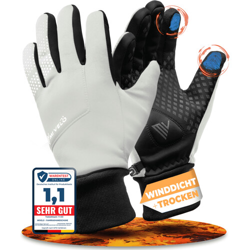 Tweedekans MiVelo Winddichte & Waterafstotende Fietshandschoenen - Unisex - Reflecterend - Maat M Tweedehands