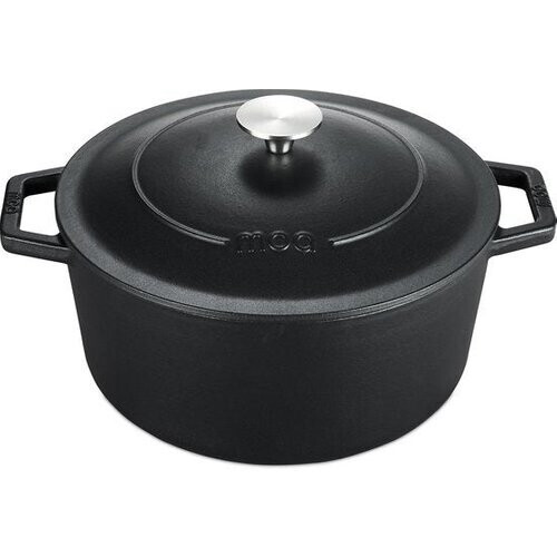 Tweedekans MOA Braadpan - Gietijzer - Inhoud 5,7 liter - 26CM - Rond - Alle warmtebronnen - Ook voor inductie - Gewicht 5,8 kg - Zwart - C26B Tweedehands