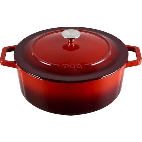 Tweedekans MOA Gietijzeren Braadpan - Inhoud 7,2 liter - 30CM - Rond - Alle warmtebronnen - Ook voor inductie - Gewicht 7,3 kg - Kersenrood - C30CB Tweedehands