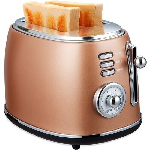 Tweedekans MOA Retro Broodrooster - 6 Warmteniveaus - 2 Extra Brede Sleuven - 850W - Reheat en Ontdooi-functie - Zwart - T3C Tweedehands