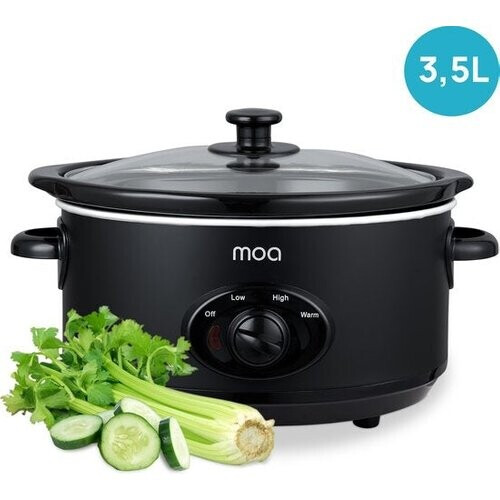 Tweedekans MOA Slowcooker - 3,5 liter - Keramische Binnenpan - Zwart - SC35B Tweedehands