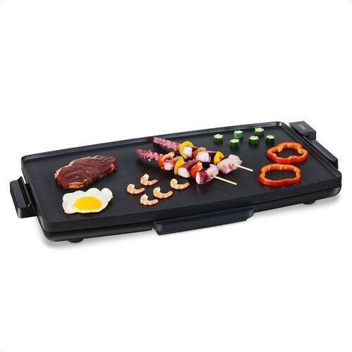 Tweedekans MOA Tafelgrill - Grillplaat - Bakplaat - Teppanyaki - Elektrisch - 68 x 36 cm - Regelbare Thermostaat - Anti-aanbaklaag - TG218B - Zwart Tweedehands
