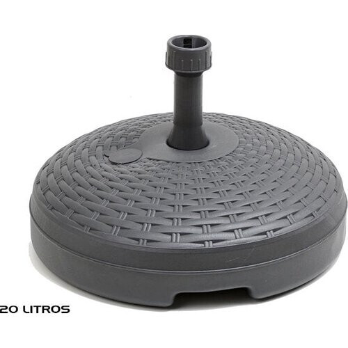 Tweedekans Moderne Parasolvoet 45x45x29cm - Vulbaar - 20 liter – Zwart – Zomer – Zon – Parasol – Rattan- 19-32mm buis Tweedehands