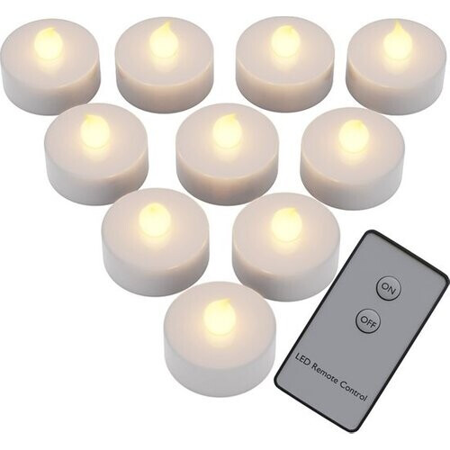 Tweedekans Monzana - 10 x flikkerende LED theelicht - warmwit - met afstandsbediening Tweedehands