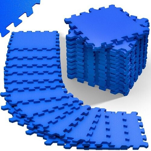 Tweedekans Monzana 8x Vloerbeschermer - 45x45cm Antislip Uitbreidbaar - Blauw Tweedehands