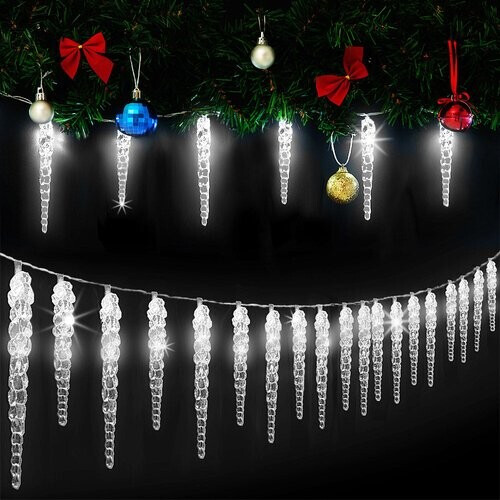 Tweedekans Monzana Lichtketting Kerstmis ijspegel 40 LED's 10,4m Tweedehands