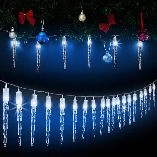 Tweedekans Monzana Kerstverlichting 80 LED´s - Ijspegels 5m Kabel - IP44 Blauw Tweedehands