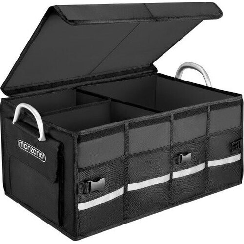 Tweedekans Monzana Kofferbak Organizer - 68L Waterdicht Opvouwbaar - Zwart Tweedehands