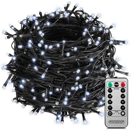 Tweedekans Monzana Lichtketting Kerst - Koud Wit - 40m - Met Afstandsbediening Tweedehands