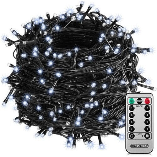 Tweedekans Monzana Lichtsnoer 600 LEDS – Afstandsbediening Timer – Koud Wit Tweedehands
