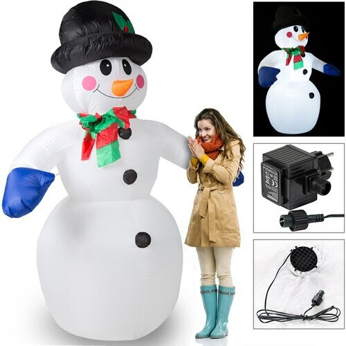 Tweedekans Monzana Opblaasbare Sneeuwpop XXL - 240cm LED Verlichting Tweedehands