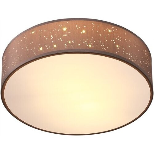 Tweedekans Monzana Plafondlamp - Sterrenhemel Rond 38cm 40 Watt Stof - Taupe Tweedehands