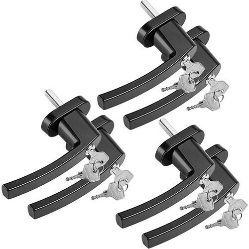 Tweedekans Monzana - Raamsluiting 6x - Afsluitbaar Slot Pin Lengte 35mm Zwart Tweedehands