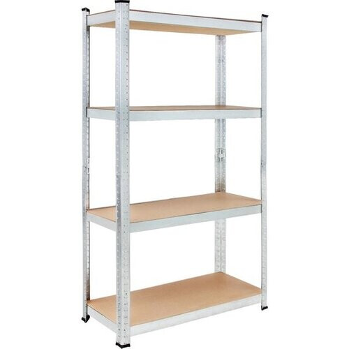 Tweedekans Monzana Stellingkast Metaal – incl. 4 MDF planken- tot 280kg - Zilver Tweedehands