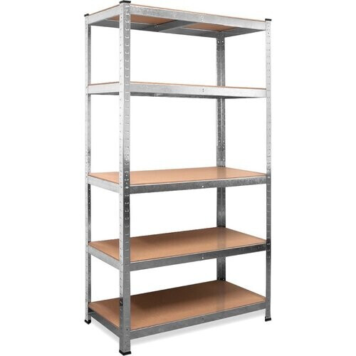 Tweedekans Monzana Stellingkast Metaal - incl. 5 MDF planken - tot 875kg Zilver Tweedehands