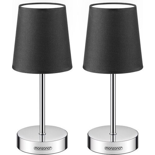 Tweedekans Monzana Tafellamp 2 Stuks – Incl. Lampenkap E14 32cm - Antraciet Tweedehands