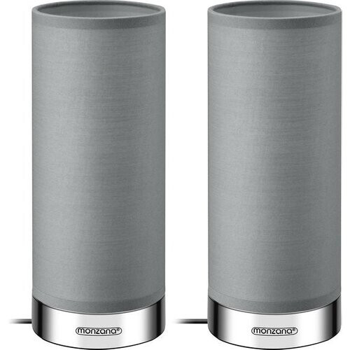 Tweedekans Monzana Tafellamp 2 Stuks LED – Dimbaar E14 - Chroom Grijs Tweedehands