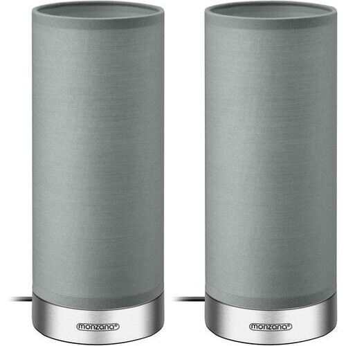 Tweedekans Monzana Tafellamp 2 Stuks LED – Dimbaar E14 - Satijn Nikkel Grijs Tweedehands