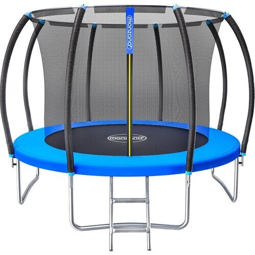 Tweedekans Monzana Trampoline - 305cm Incl Veiligheidsnet Rand Ladder - Blauw Tweedehands
