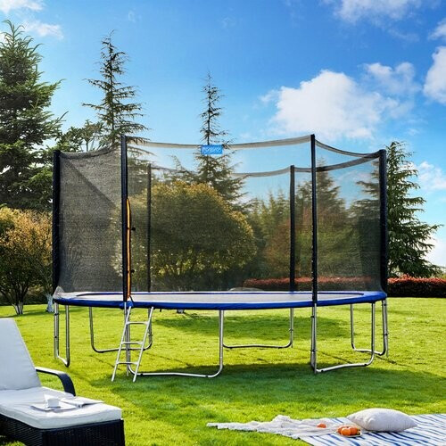 Tweedekans Monzana Trampoline - Veiligheidsnet Ladder - Ø 427cm Tweedehands