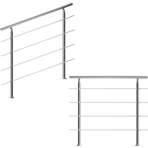 Tweedekans Monzana Trapleuning 120 cm - Met 4 Spijlen – Roestvrijstaal Tweedehands