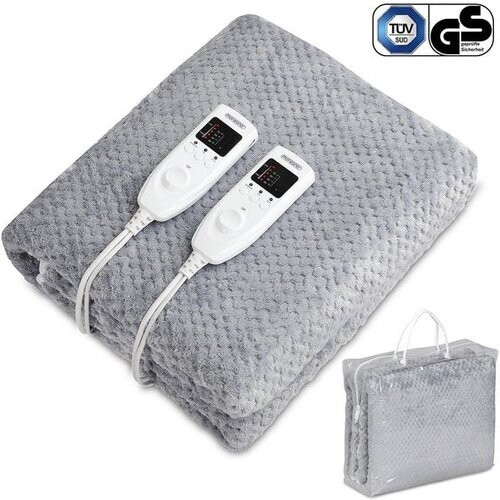 Tweedekans Monzana Warmtedeken - Elektrisch Fleece 160x140cm 2x60W - Grijs Tweedehands