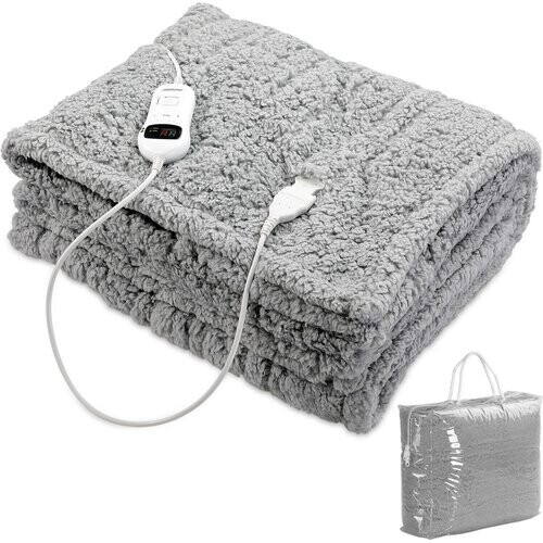 Tweedekans Monzana Warmtedeken - Elektrisch Fleece 180x130cm 120W - Grijs Tweedehands
