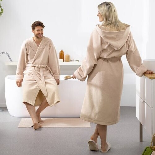 Tweedekans Moodit Badjas Reese, Zand - XL - Unisex - Katoen/Polyester Tweedehands