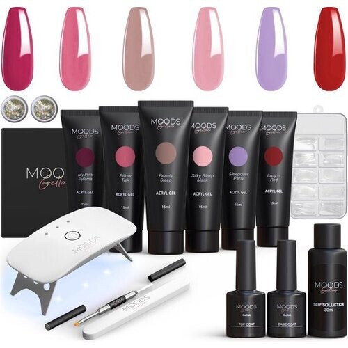 Tweedekans Moods Gellac - Luxe Polygel Set - Polygel Nagels Starterspakket - Inclusief UV LED lamp - 6 Kleuren - Secret Dreams Tweedehands