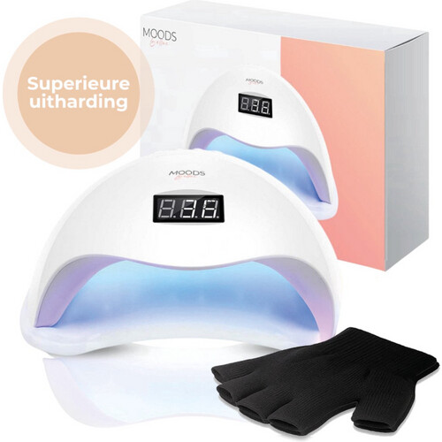 Tweedekans Moods Gellac - Professionele Nagellamp- UV Lamp Gelnagels - Nageldroger - Bedienbaar met Knoppen - Krachtige LED Lamp - Wit Tweedehands