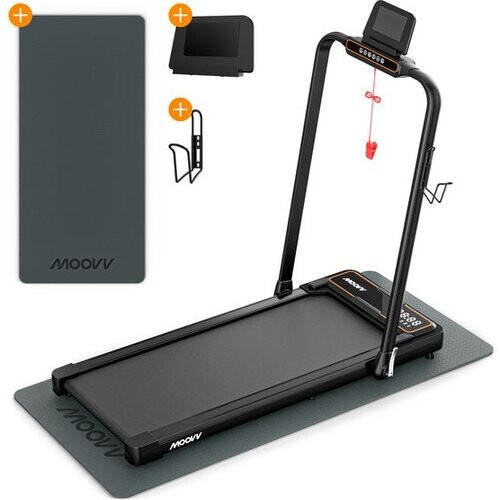 Tweedekans Moovv Loopband Smartstep Pro V2 - 1-12 km/u - Inklapbaar - 124 x 54 x 105 cm - Zwart Tweedehands