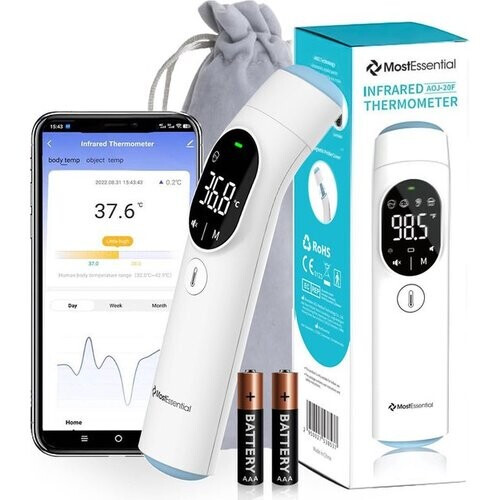 Tweedekans MostEssential Infrarood Thermometer PRO - Contactloos - Voorhoofd & Oor Tweedehands