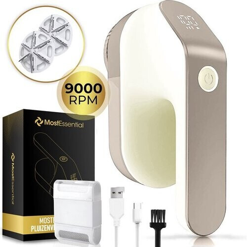 Tweedekans MostEssential Premium Elektrische Pluizenverwijderaar FL777 – Pluizentondeuse - USB-C Snellaadfunctie - Draadloos - 2000 mAh Batterij - PRO Edition Tweedehands