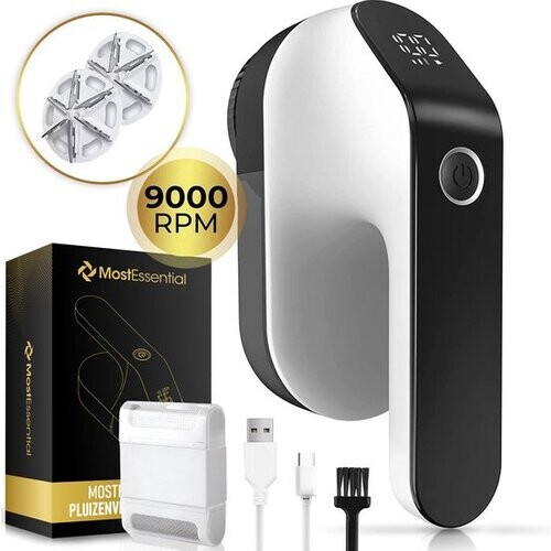 Tweedekans MostEssential Premium Elektrische Pluizenverwijderaar FL777 – Pluizentondeuse - USB-C Snellaadfunctie - Draadloos - 2000 mAh Batterij - PRO Edition Tweedehands