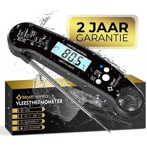 Tweedekans MostEssential Premium Vleesthermometer - BBQ Thermometer - Zwart Tweedehands