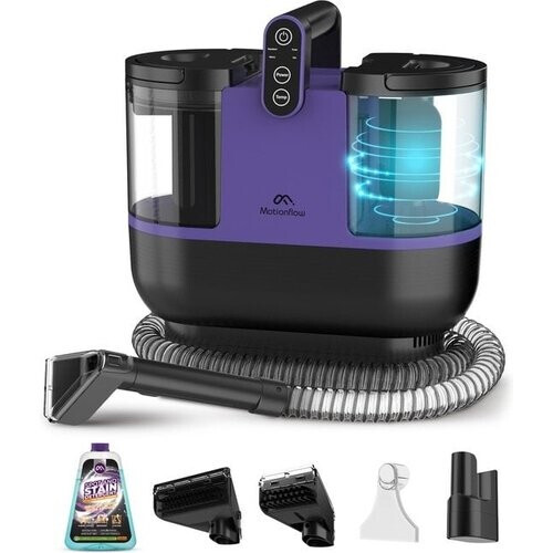 Tweedekans Motionflow 4-in-1 Tapijtreiniger – 1800 ml Watertank – Verwarmingsfunctie – Zelfreinigend – 40 x 28 x 38 cm – Paars Tweedehands