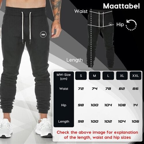 Tweedekans MW® - Trainingsbroek Heren - Joggingbroek Heren - Lange Sportbroek - Broek met Zakken - Maat XL Tweedehands