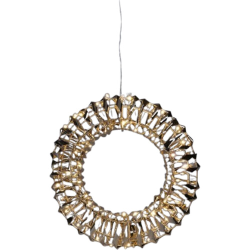 Tweedekans Nampook kerstkrans met LED lampjes – glinsterend goud – Ø30 cm Tweedehands