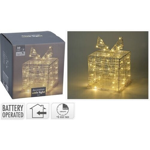 Tweedekans Nampook SET van 2 verlichte Geschenkdozen - 30 LED - 15 cm Hoog Tweedehands