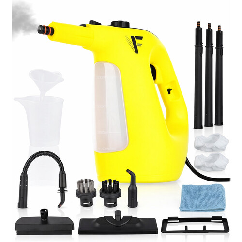 Tweedekans Neighbour's Friend 2-in-1 Stoomreiniger met Dweilfunctie 120 cm – Handstoomreiniger 1500 W – 450 ml – 4 m Snoer – Geel Tweedehands