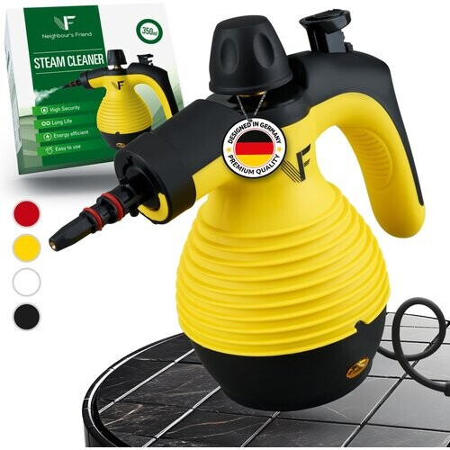Tweedekans Neighbour's friend Handstoomreiniger - Stoomregeling - Inclusief 10 accessoires - 350 ml tank - Geel Tweedehands